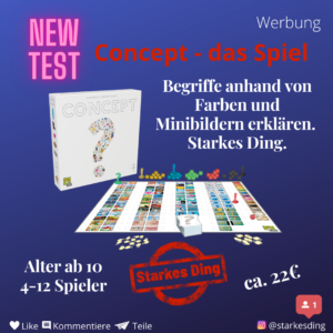 Read more about the article Spiel: Concept – Begriffe mit Farben und Minibildern erklären – Starkes Ding